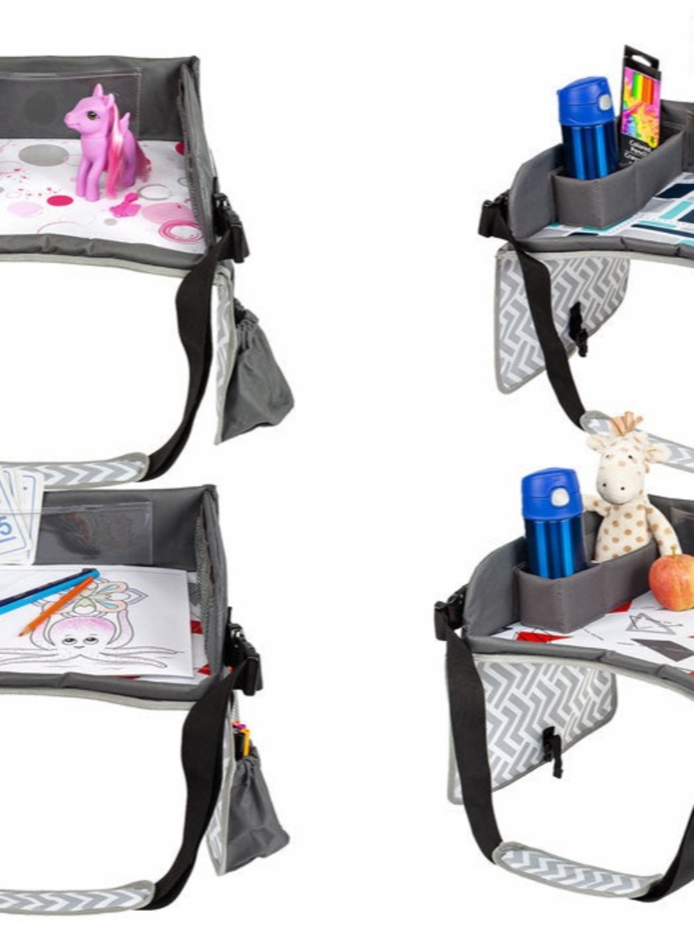 Kenley Kids Travel Tray Organizer Gray Travel Tray Organizer